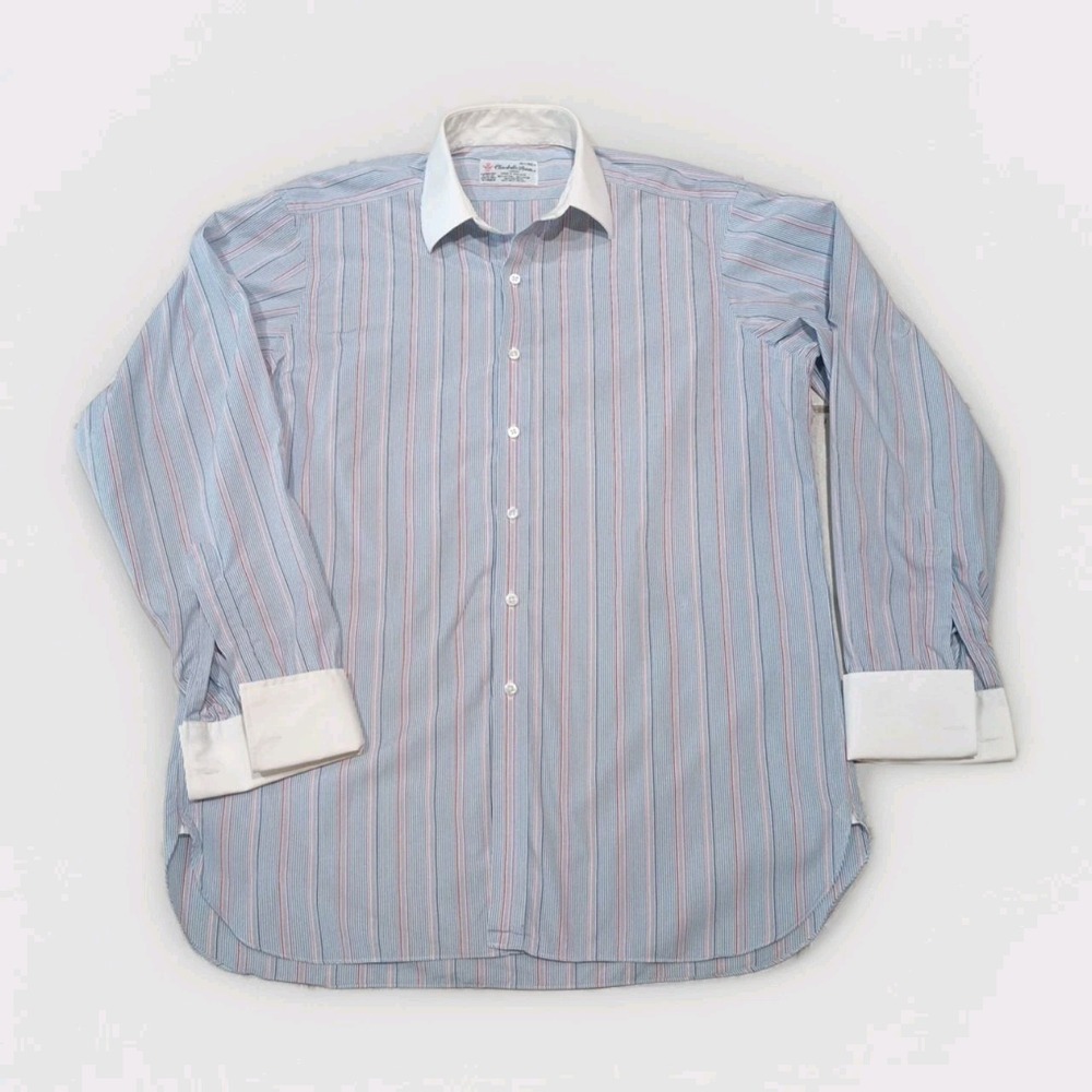 Turnbull & Asser Multi Stripes French Cuffs Dress Shirt 16.5/42cm XL England